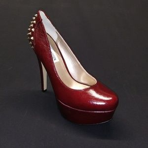 STEVE MADDEN Maroon Red Leather Stiletto Platform